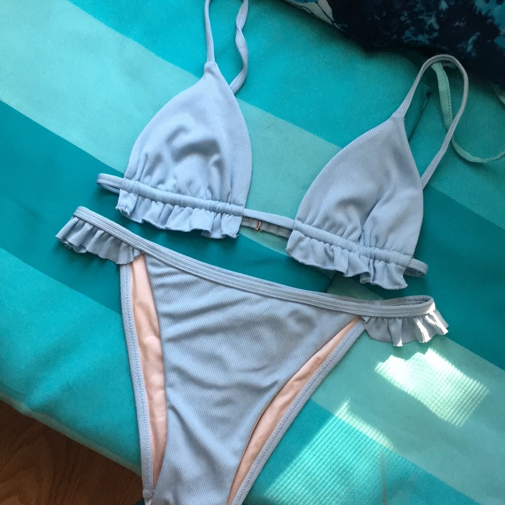 PACSUN light blue frilly bikini